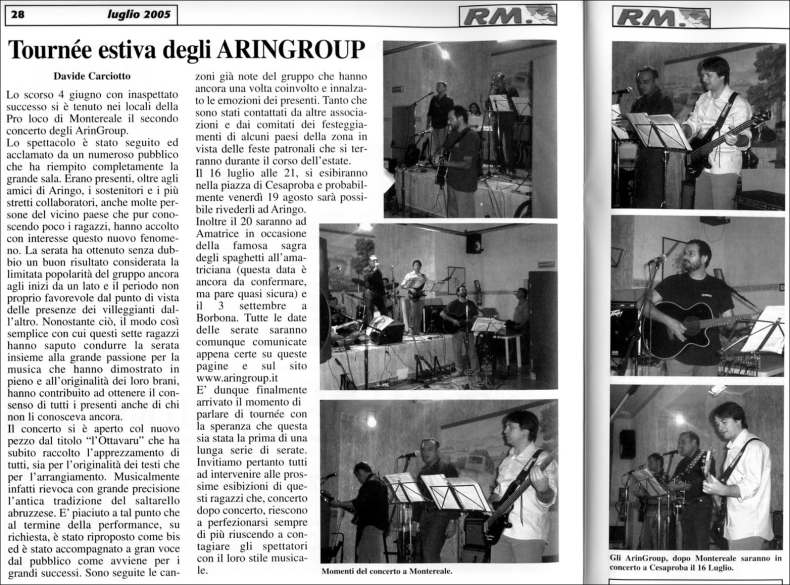 RM_Luglio_2005_Articolo sul concerto con fotografie